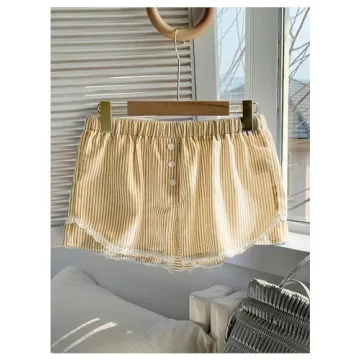 Milumia Women's Casual Summer Shorts with Lace Trim