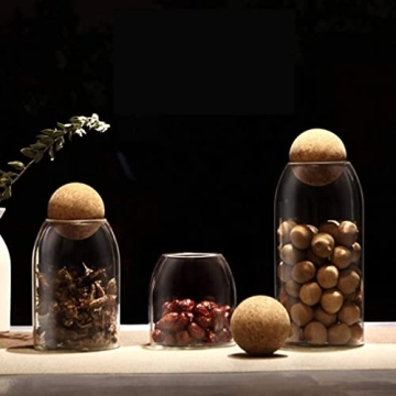 UPKOCH Decorative Glass Jars with Cork Ball Lids
