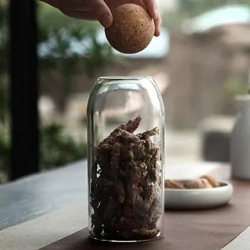 UPKOCH Decorative Glass Jars with Cork Ball Lids