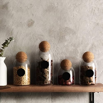 UPKOCH Decorative Glass Jars with Cork Ball Lids