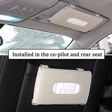 Premium Leather Car Tissue Holder Sun Visor Organizer