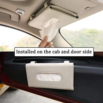 Premium Leather Car Tissue Holder Sun Visor Organizer