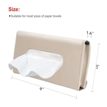 Premium Leather Car Tissue Holder Sun Visor Organizer