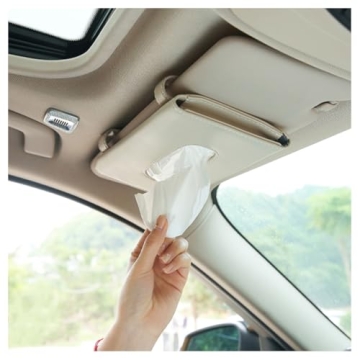 Premium Leather Car Tissue Holder Sun Visor Organizer