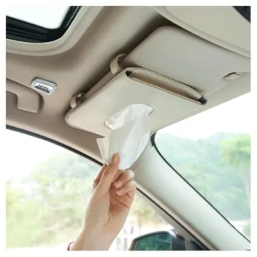 Premium Leather Car Tissue Holder Sun Visor Organizer