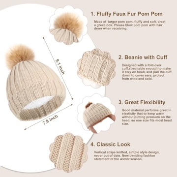 Suhine 8 Pcs Winter Set - Beanies Gloves Scarves for Women