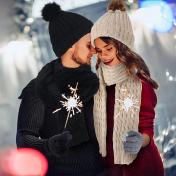 Suhine 8 Pcs Winter Set - Beanies Gloves Scarves for Women