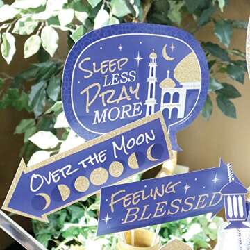 Big Dot of Happiness Funny Ramadan - Eid Mubarak Photo Booth Props Kit - 10 Piece