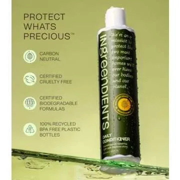 Ingreendients Tea Tree Hair Conditioner - Organic, Sulfate-Free, Color-Safe, Silicone-Free, Cruelty-Free, with Shea Butter and Jojoba Oil