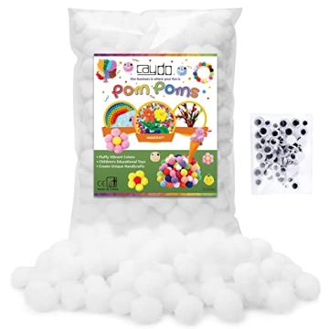Caydo 300 Craft Pom Poms with Wiggly Eyes for DIY Fun