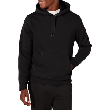 Amazon Essentials Men's Fleece Hoodie Sweatshirt in Black Heather - Big & Tall Available