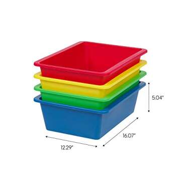 IRIS USA Multi-Purpose Plastic Storage Bins - 4-Pack