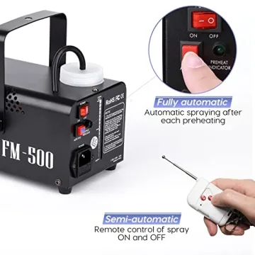 Mini 500W Fog Machine with Wireless Remote Control