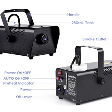 Mini 500W Fog Machine with Wireless Remote Control