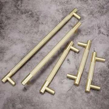 BUKOBYHE 10 Pack 3Inch Brushed Brass Cabinet Handles