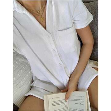 Comfortable SAFRISIOR Women Loungewear Cardigan and Shorts