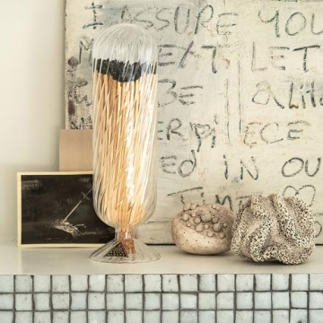 Skeem Helix Glass Match Cloche - Stylish Candle Accessory