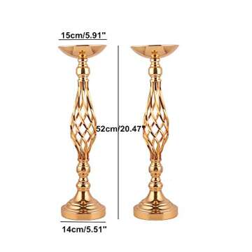 Elegant Wedding Centerpieces, Metal Flower Vases - 2 Pcs
