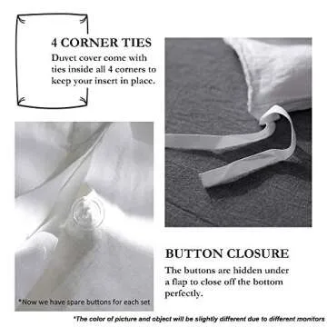 Elegant 100% Linen Duvet Cover Set - King Size Luxury