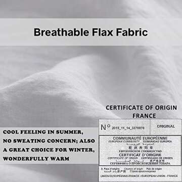 Elegant 100% Linen Duvet Cover Set - King Size Luxury