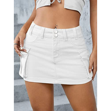 Trendy Low Waist Cargo Mini Skirt with Deep Pockets