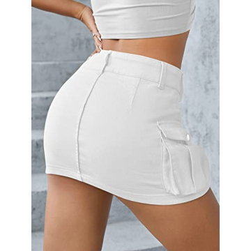 Trendy Low Waist Cargo Mini Skirt with Deep Pockets
