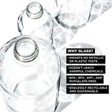 bkr Big Smooth 1L Leakproof Glass Water Bottle - Tutu