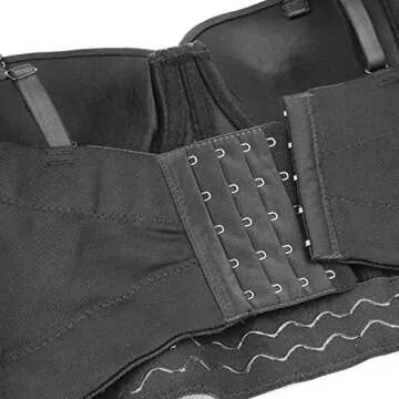 ELLACCI Sexy Pearls Beaded Rhinestone Bustier Crop Top Push up Corset Top with Detachable Straps Black Medium