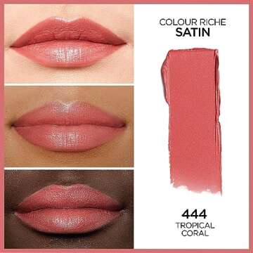 L’Oréal Paris Colour Riche Original Creamy, Hydrating Satin Lipstick with Argan Oil and Vitamin E...