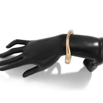 zocare Gold Bangles Bracelets for Women Chunky Gold Cuff Bracelet Set 2PCS Trendy Bracelet for Women Irregular Cuff Hinged Wide 14K Gold Plated Bracelet