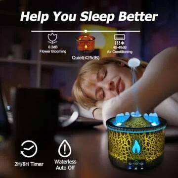 Cechlicht Volcano Diffuser, Essential Oil Diffuser 300ml Volcano Humidifier with Flame & Volcano Mist Mode, 2 Colors, Timer, Auto Shut-Off, Remote Control, Flame Diffusers for Home Bedroom Black