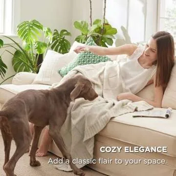 Bedsure Knitted Throw Blanket for Couch - Checkered Blanket for Summer, Soft Cozy and Lightweight Chunky Knit Blanket, Beige Throw Blanket for Living Room, 50x60 Inches