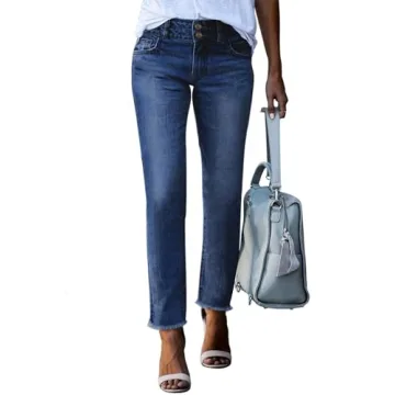 Sidefeel Women's Straight Leg High Waisted Jeans – Comfy & Trendy