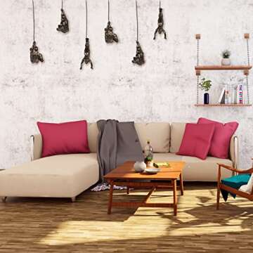 Olpchee 6Pcs Nordic Resin Climbing Man Wall Sculpture Creative Hand-finished Wall Art Home Decor Scu...