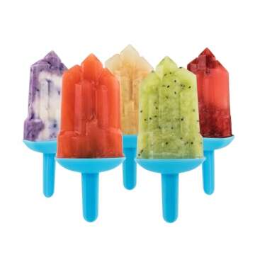 Tovolo Popsicle Molds with Sticks (5-Pack, Gem) - Reusable Ice Pop Molds & Sticks for Homemade Flavo...