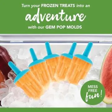 Tovolo Popsicle Molds with Sticks (5-Pack, Gem) - Reusable Ice Pop Molds & Sticks for Homemade Flavored Ice Pops & Frozen Snacks - Popsicle Maker with Stand, Dishwasher Safe & BPA-Free – Ice Blue