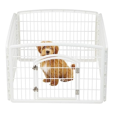 IRIS USA Puppy Playpen Dog Playpen Fence Enclosure with Dog Gate Door - Indoor Pet Playpen - 4 or 8 ...