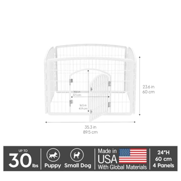 IRIS USA Puppy Playpen with Door - Safe Indoor Enclosure
