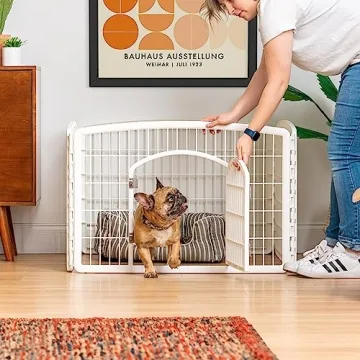 IRIS USA Puppy Playpen with Door - Safe Indoor Enclosure