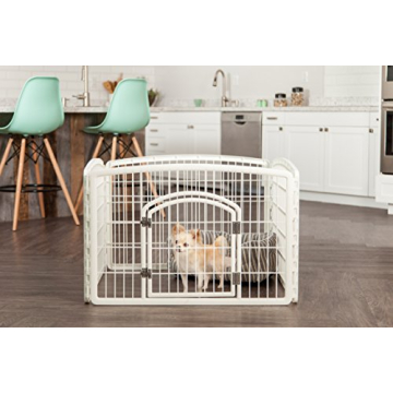 IRIS USA Puppy Playpen with Door - Safe Indoor Enclosure