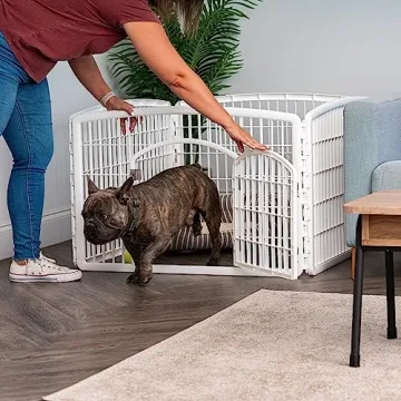 IRIS USA Puppy Playpen with Door - Safe Indoor Enclosure