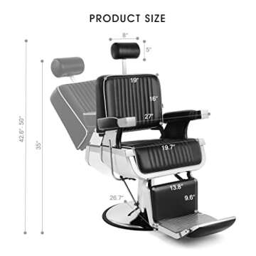 Artist hand Barber Chair Barbershop Chairs Hydraulic Recline Barber Chairs Salon Chair for Hair Styl...