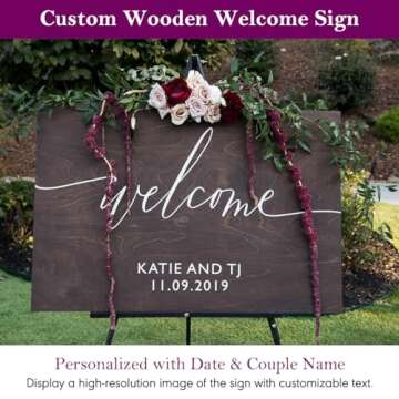 Sweet Carolina Collective Personalized Welcome Wedding Sign - Handmade Wedding Welcome Sign Made wit...