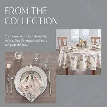 Elrene Holiday Tree Tablecloth, 60"X102" Wrinkle Resistant