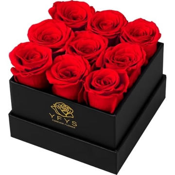 YFYS Forever Rose Flowers for Delivery Prime - 9pcs Preserved Fresh Roses, Genuine Roses That Last f...