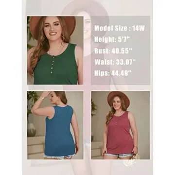 Plus Size Women’s Summer Workout Tank Top Wine Red 2X