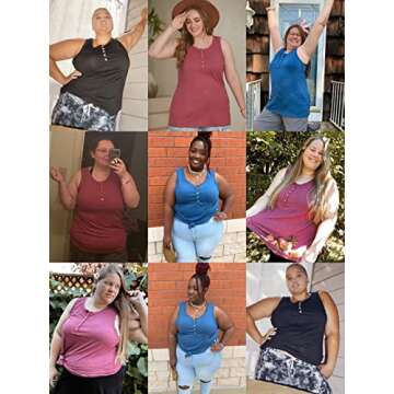 Plus Size Women’s Summer Workout Tank Top Wine Red 2X