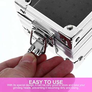 FRCOLOR Nail Drill Grinding Bit Holder Box Nails Drill Bits Storage Box Nail Polishing Heads Display Case Nail Tools Organizers Container