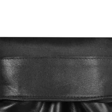 richealnini Metallic Knee High Boots Women Slouch Ruched Boots Platform Heel Stretch Pull On Foldover Mid Calf Boot Track Sole Block Chunky Heel Punk Motorcrycle Combat Riding Boots Black Size 9.5