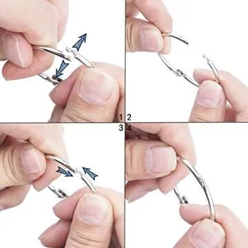 SOTOGO 100 Pieces Book Loose Leaf Binder Ring Keychain Key Rings,Including 0.8 Inch 1Inch 1.2 Inch 1.8Inch Four Size